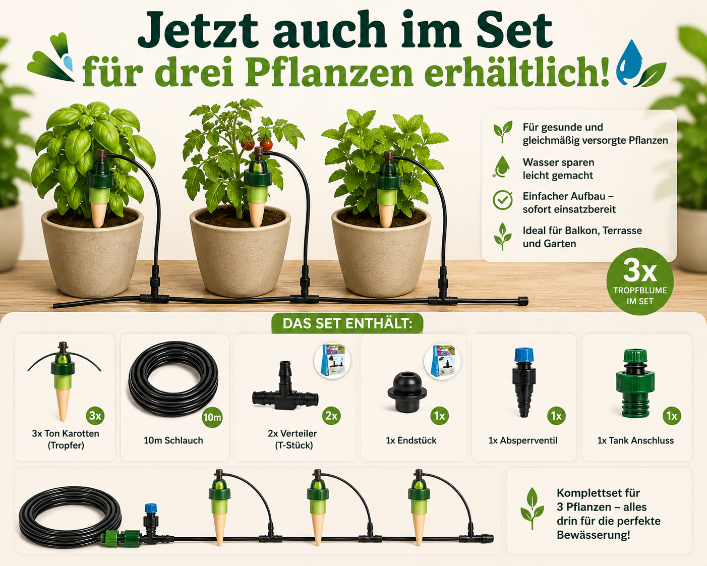 Tropf Blumat 3 Pflanzen